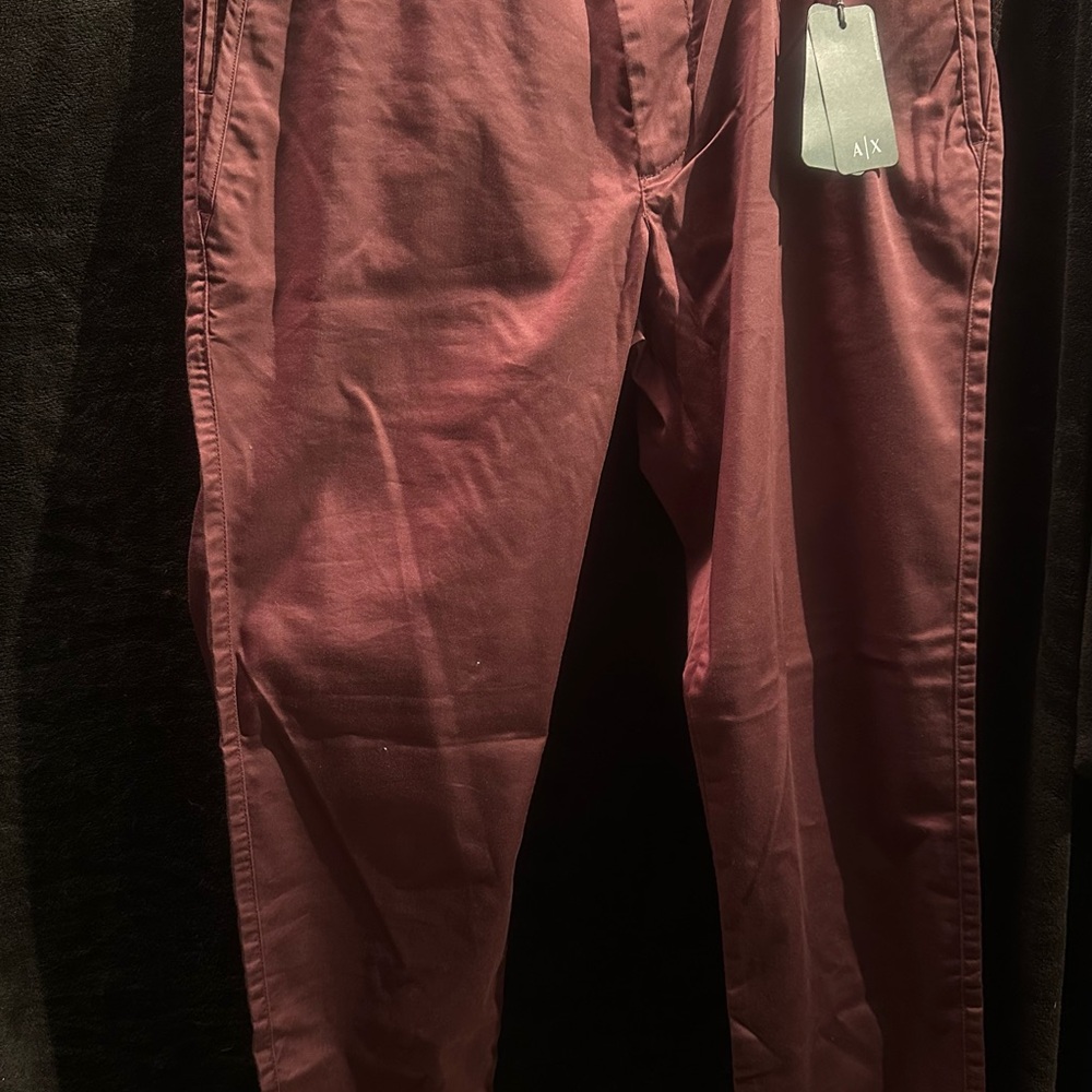 Armani Exchange Burgundy Pants